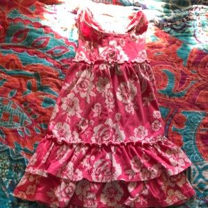 Girls pink strapless cotton dress